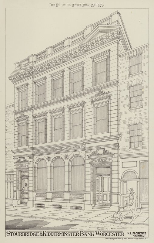 Stourbridge és Kidderminster Bank, Worcester (metszet) alkotó: English School