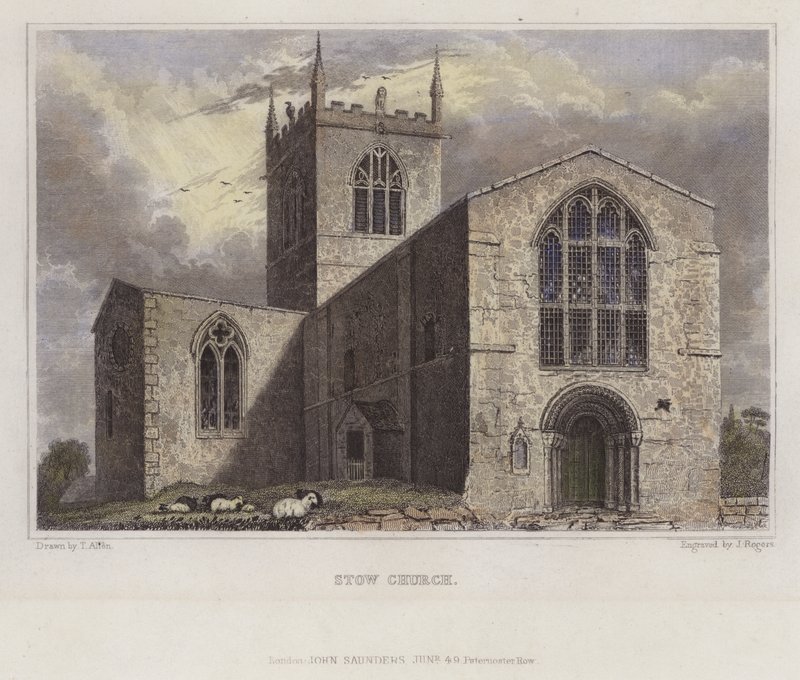 Stow Church, Lincolnshire (színes metszet) alkotó: English School