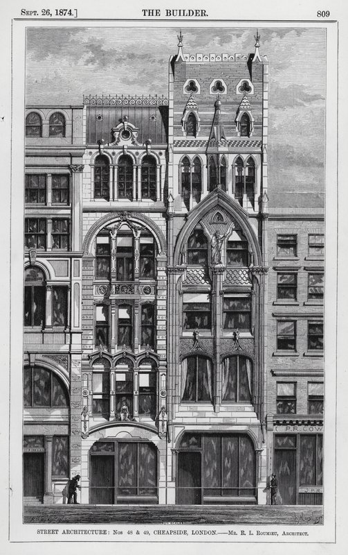 Street Architecture, 48. és 49., Cheapside, London (metszet) alkotó: English School