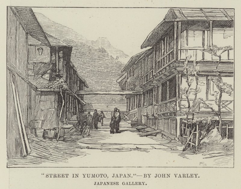 Utca, Yumoto, Japán (metszet) alkotó: English School
