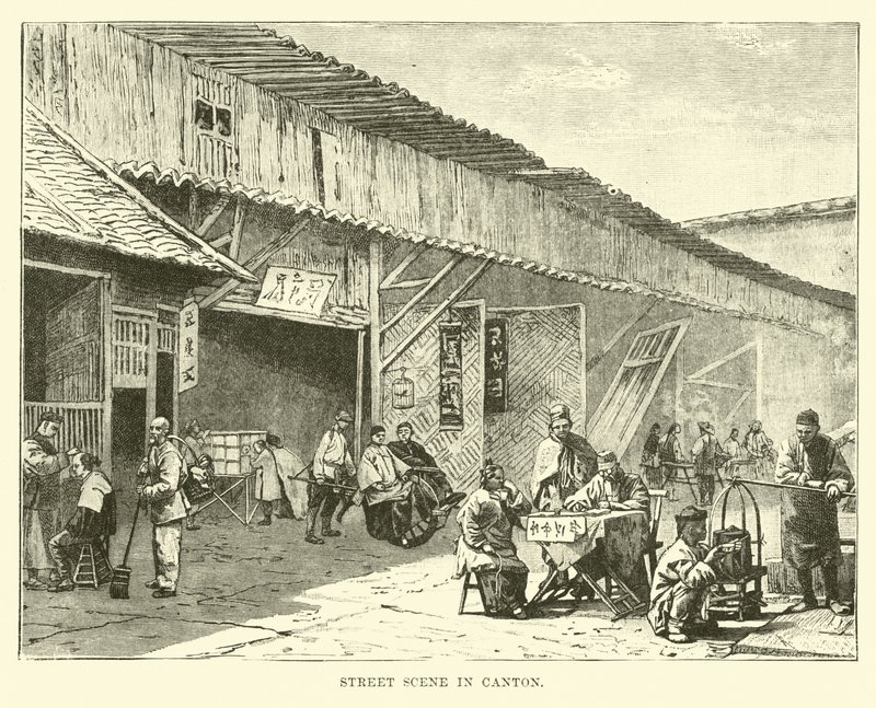 Utcai jelenet Kantonban alkotó: English School