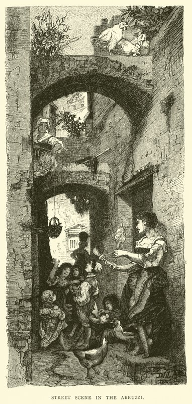 Utcai jelenet az Abruzziban alkotó: English School