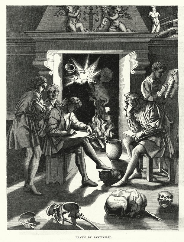 Baccio Bandinelli műterme a XVI. században (metszet) alkotó: English School