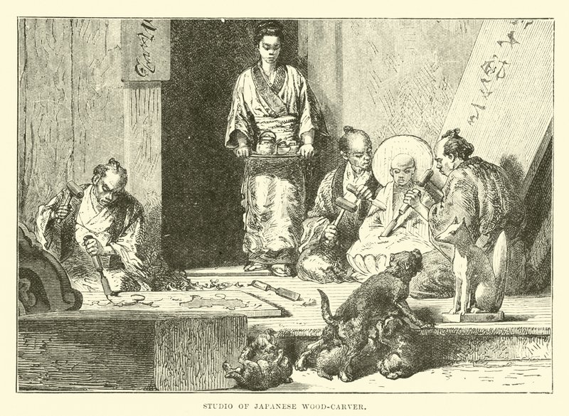 Japán fafaragó stúdió alkotó: English School