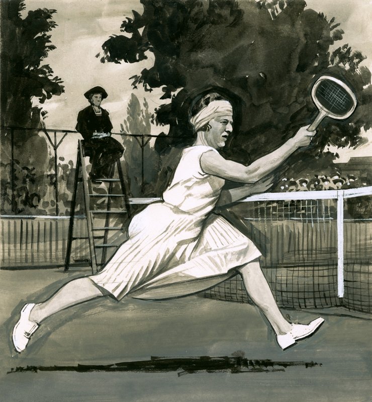 Suzanne Lenglen, a női egyes bajnok alkotó: English School