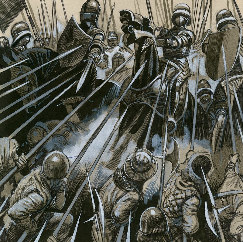 Svájci katonák legyőzték a burgundi hadsereget 1476-77-ben alkotó: English School