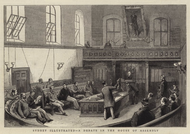 Sydney Illustrated, Debate in the House of Assembly (metszet) alkotó: English School