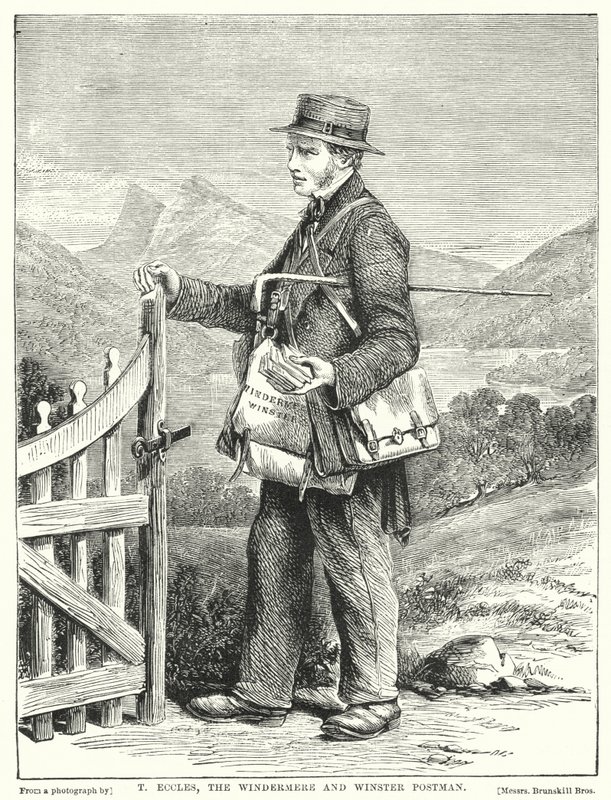 T Eccles, a windermere-i és winsteri postás (metszet) alkotó: English School