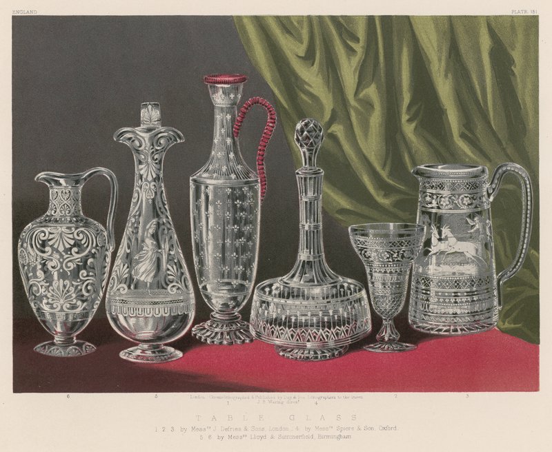 Asztali üveg alkotó: English School