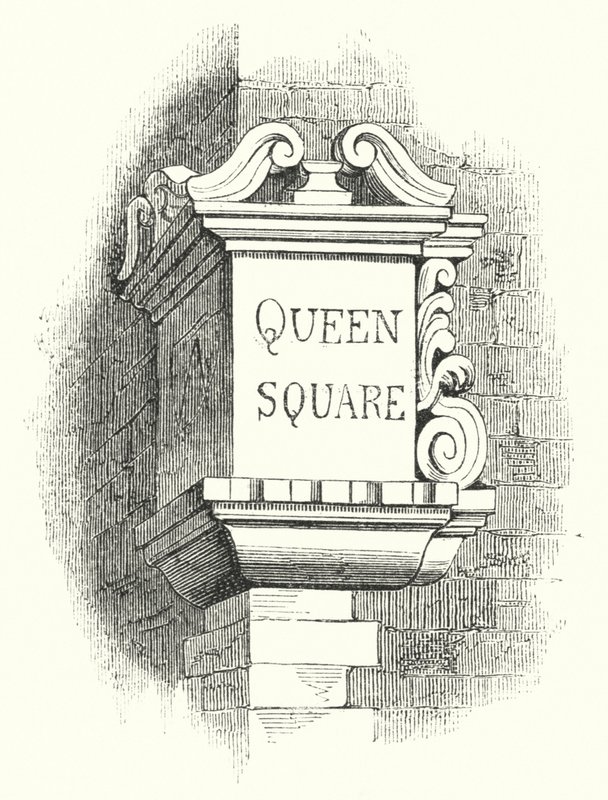 Táblák Street-Corners, Queen Square (metszet) alkotó: English School