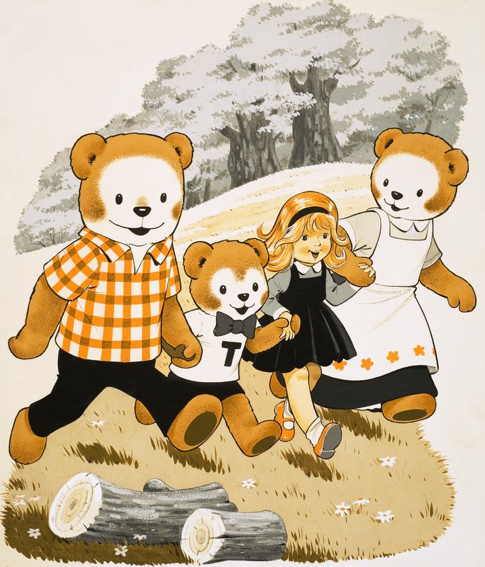 Teddy mackók fiatal lánnyal alkotó: English School