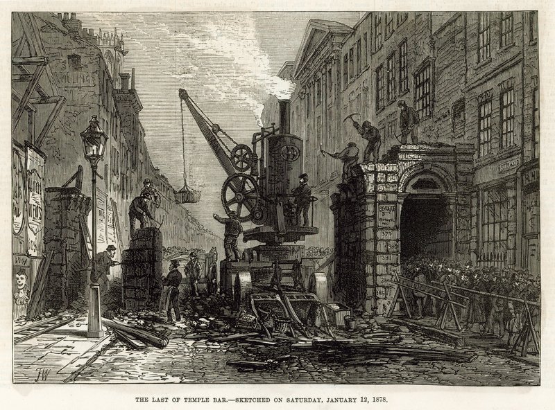 Temple Bar, London. Lebontás, 1878. január 12 alkotó: English School