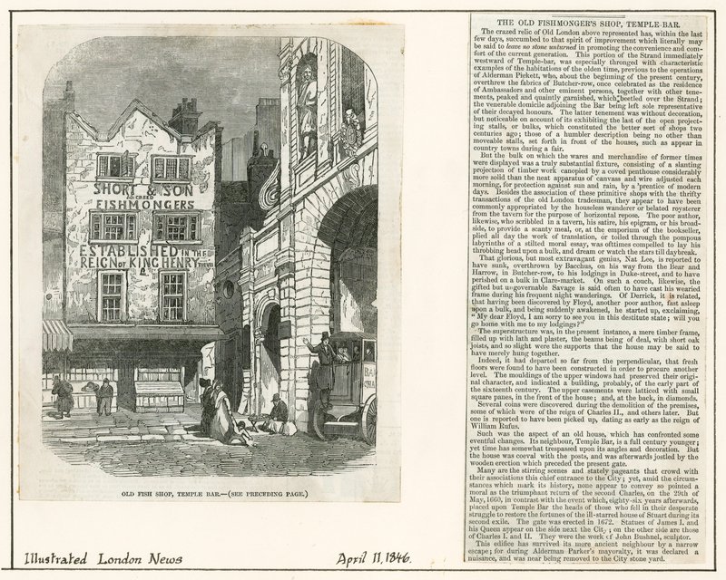 Temple Bar, London. Old Bulk Shop, Old Fish Shop alkotó: English School