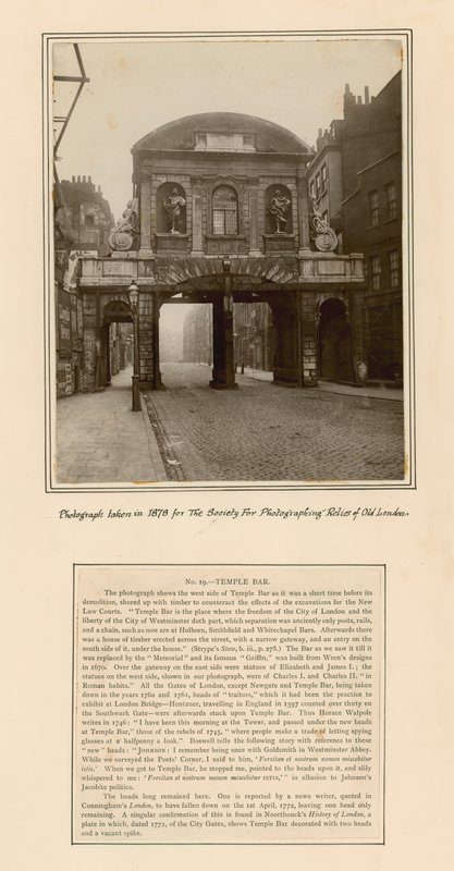 Temple Bar, London, A fénykép 1878-ban készült alkotó: English School