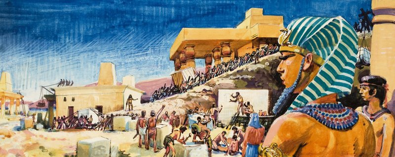 Templomépítés Egyiptomban alkotó: English School
