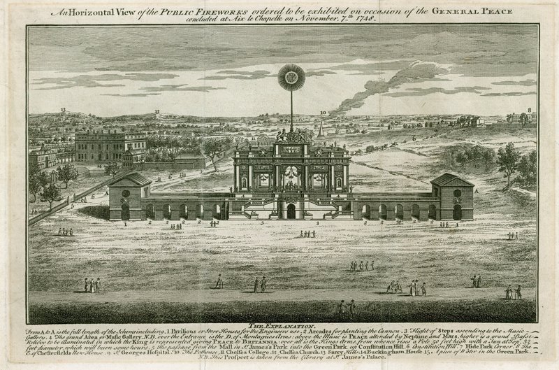 Templom az Aix la Chapelle-i béke tiszteletére 1749 alkotó: English School