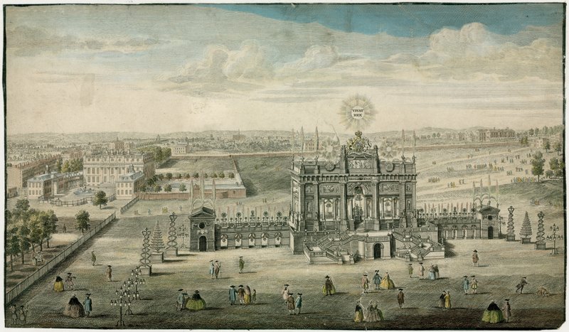 Templom az Aix la Chapelle-i béke tiszteletére 1749 alkotó: English School