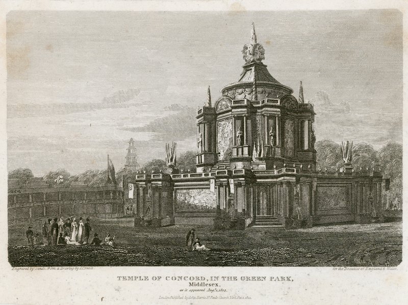 A Concord temploma, amelyet az 1814-es békére emeltek alkotó: English School