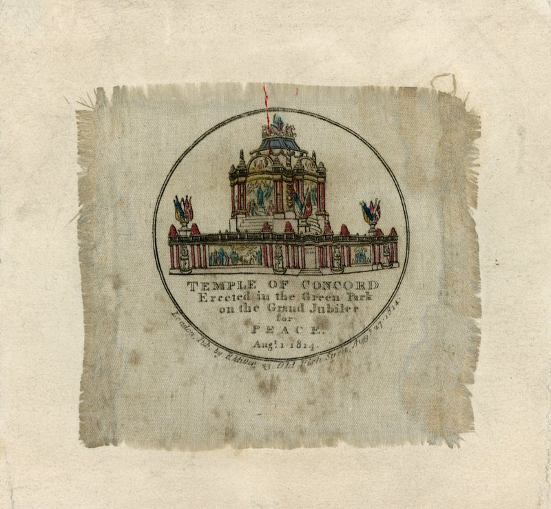 Concord temploma az 1814-es béke ünneplésére (selyemre nyomtatva) alkotó: English School