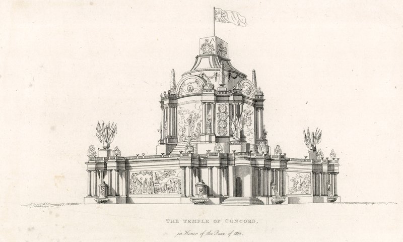 Concord temploma az 1814-es béke ünneplésére alkotó: English School