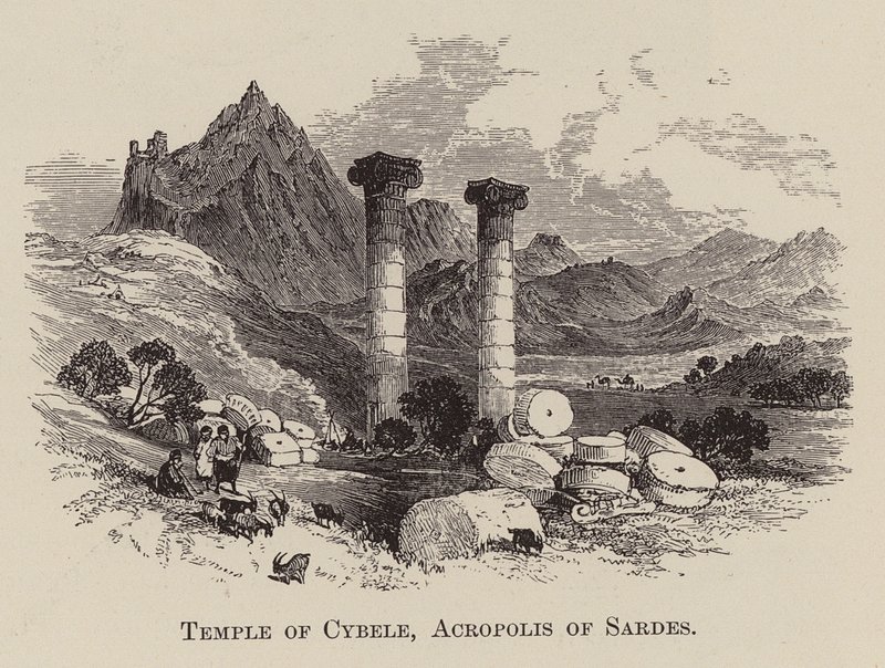 Kübele temploma, Szarde Akropolisz (metszet) alkotó: English School