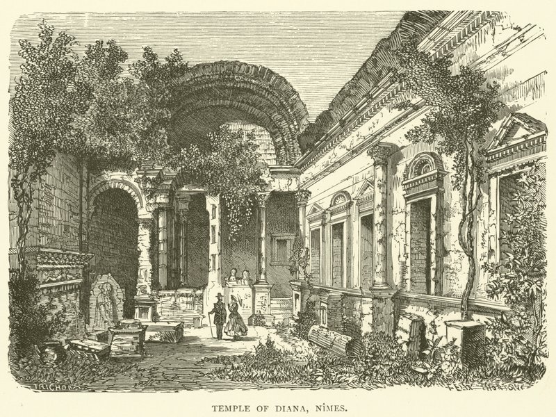 Diana temploma, Nimes (metszet) alkotó: English School