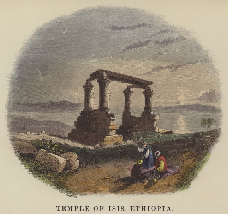 Ízisz temploma, Etiópia (színes metszet) alkotó: English School