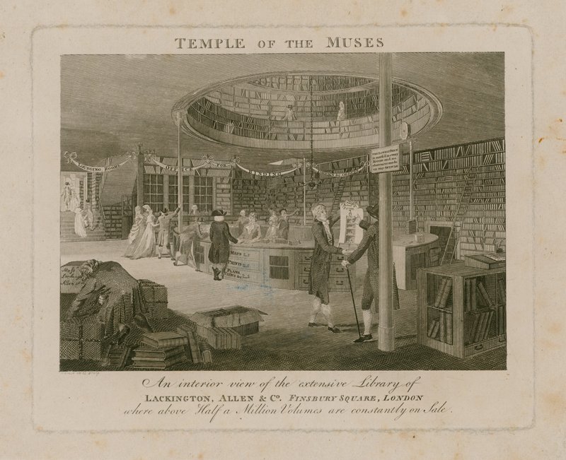A múzsák temploma, Lackington Allen & Co, Finsbury Square alkotó: English School
