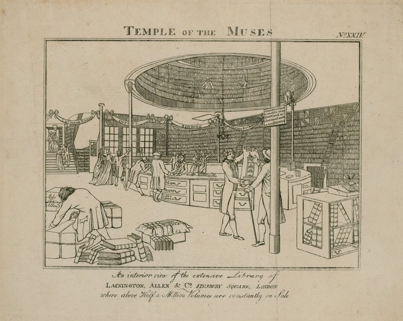 A múzsák temploma, Lackington Allen & Co, Finsbury Square alkotó: English School