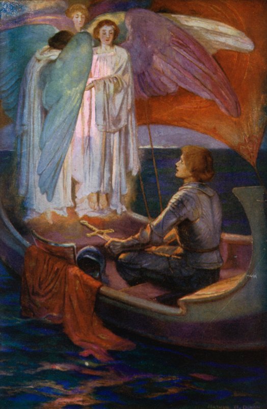 Tennyson-vers: Sir Galahad (színes litó) alkotó: English School