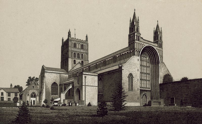 Tewkesbury apátság (litográfia) alkotó: English School