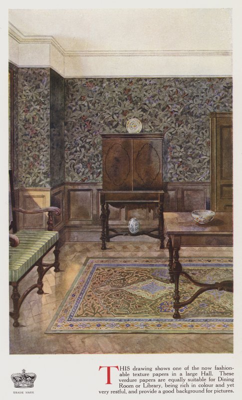 Texturált tapéta egy nagy teremben (színes litho) alkotó: English School