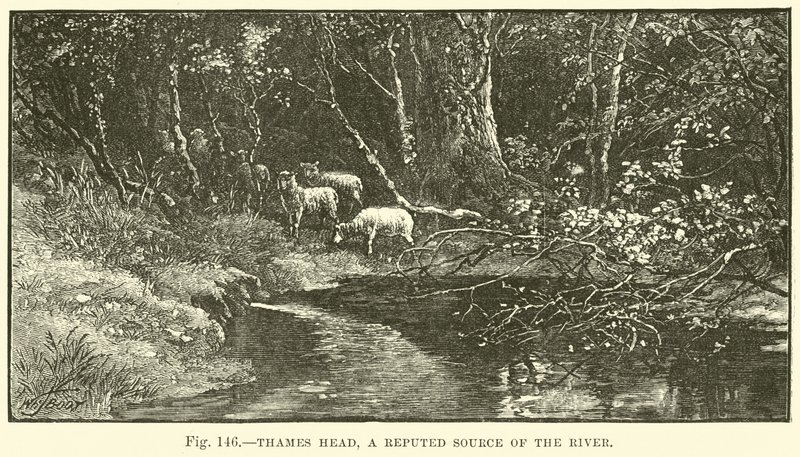 Thames Head, a folyó neves forrása alkotó: English School