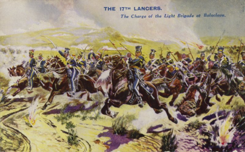 A 17. Lancers a könnyű brigád parancsnokságán, balaclavai csata, krími háború, 1854 alkotó: English School
