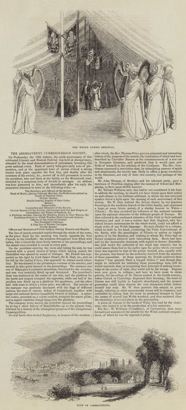 Az Abergavenny Cymreigiaeth Társaság (metszet) alkotó: English School
