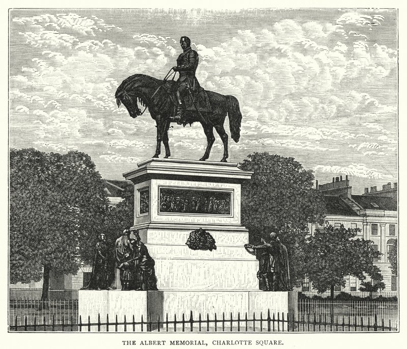 Albert Memorial, Charlotte Square (metszet) alkotó: English School