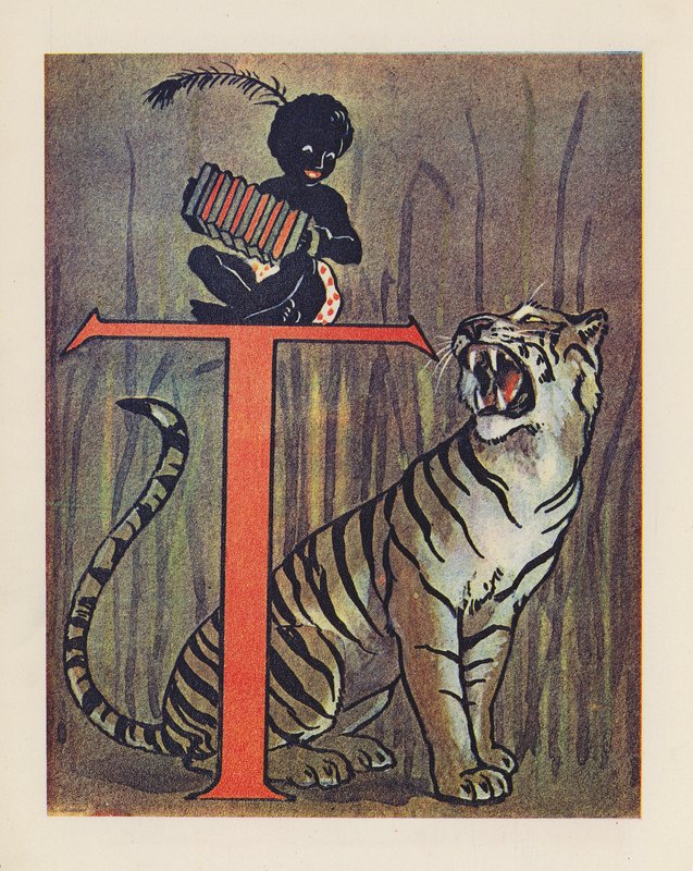 Az állatok ABC-je: T betű, tigris (színes litográfia) alkotó: English School