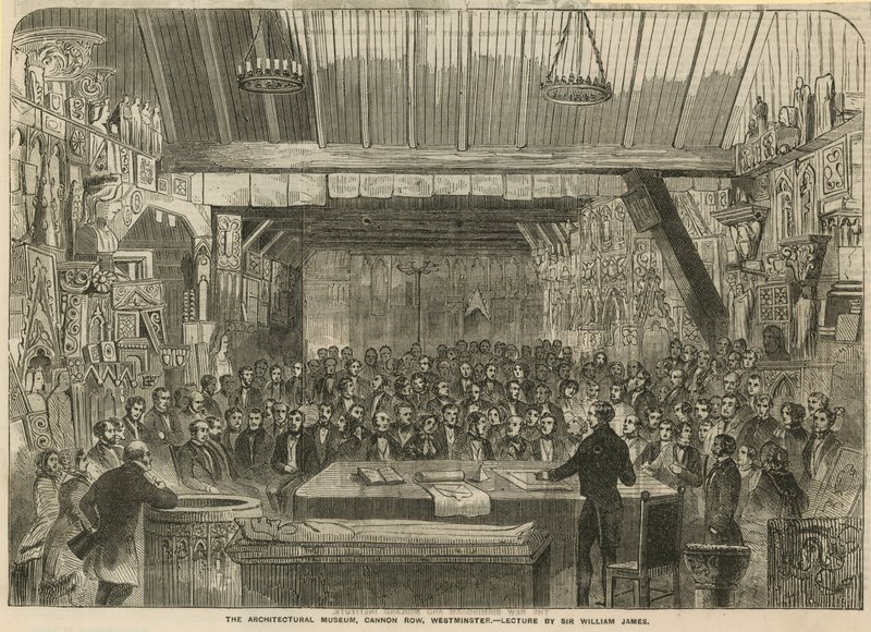 Az Építészeti Múzeum, Cannon Row, Westminster - Sir William James előadása alkotó: English School