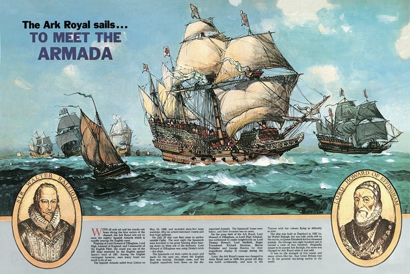 Az Ark Royal vitorlázik, hogy találkozzanak az Armadával alkotó: English School