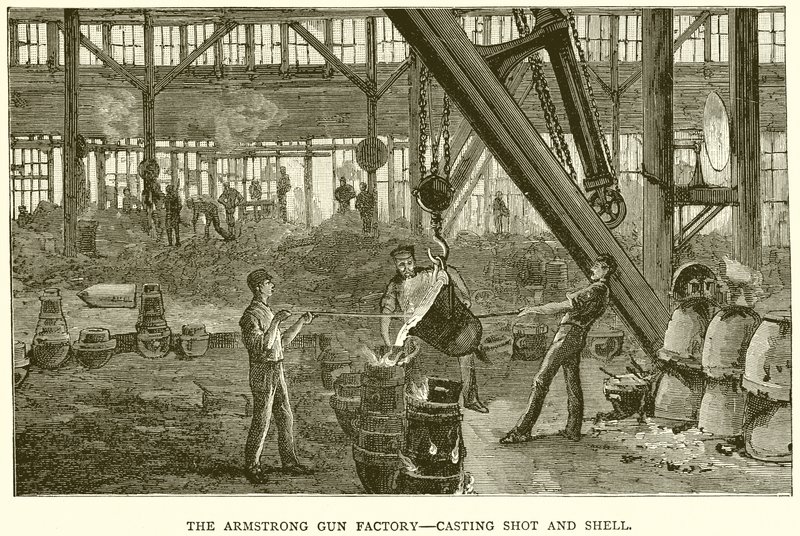 Az Armstrong fegyvergyár – lövés és lövedék öntése alkotó: English School