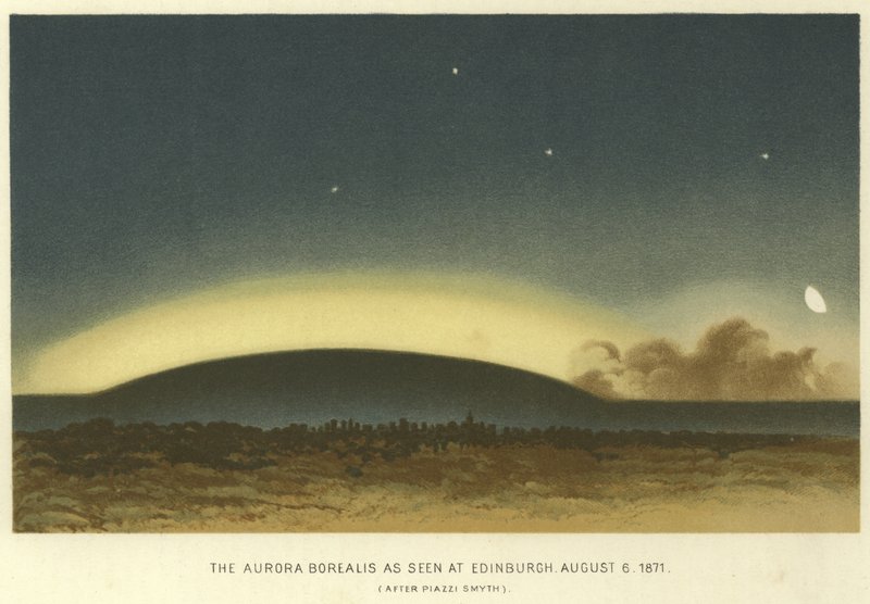 Az Aurora Borealis Edinburgh-ban, 1871. augusztus 6-án alkotó: English School