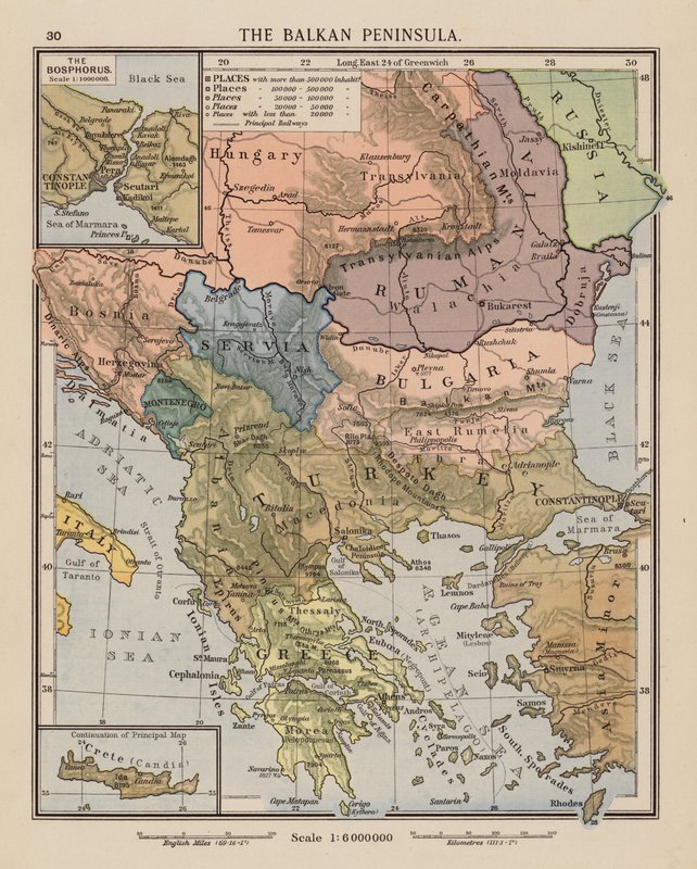 A Balkán-félsziget (színes litográfia) alkotó: English School