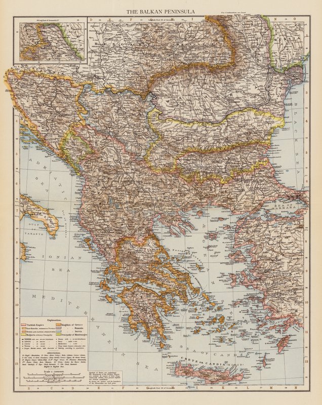 A Balkán-félsziget (színes litográfia) alkotó: English School