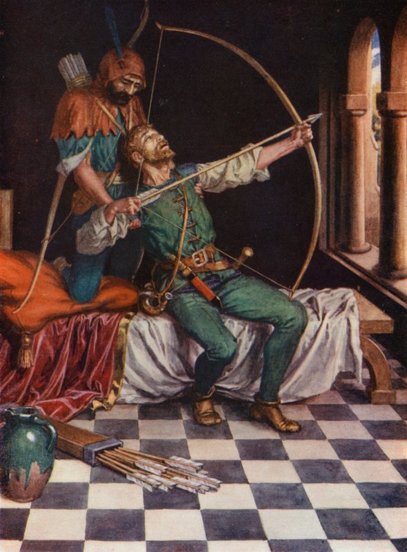 Robin Hood balladája (színes litográfia) alkotó: English School