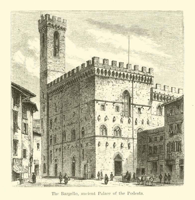 Bargello, ősi Podesta palota (metszet) alkotó: English School