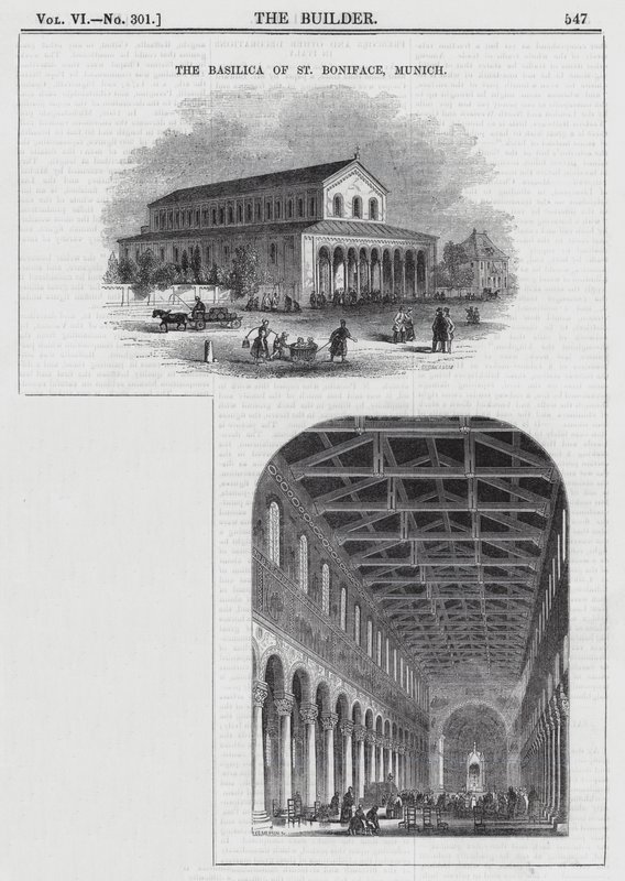 Szent Bonifác-bazilika, München (metszet) alkotó: English School