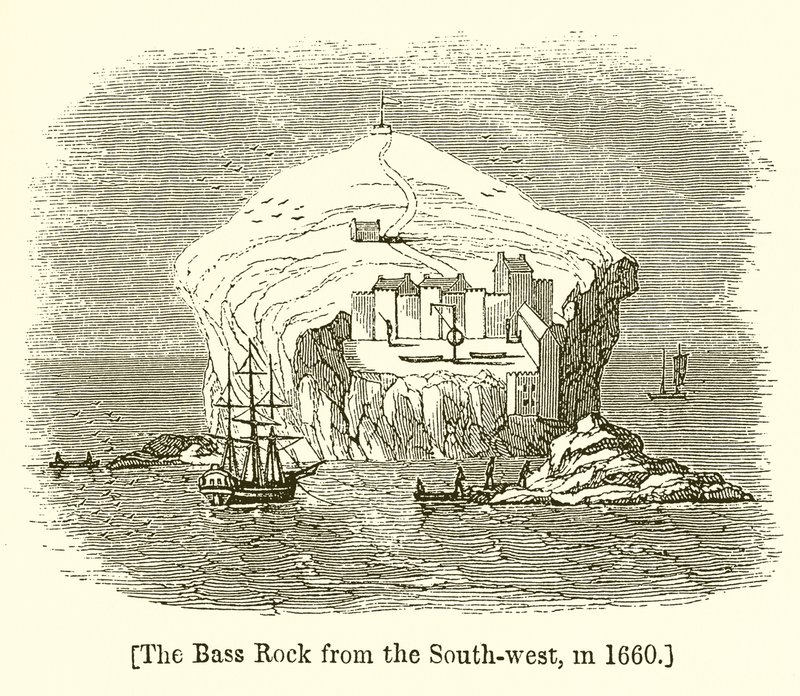 A Bass Rock délnyugat felől, 1660-ban alkotó: English School