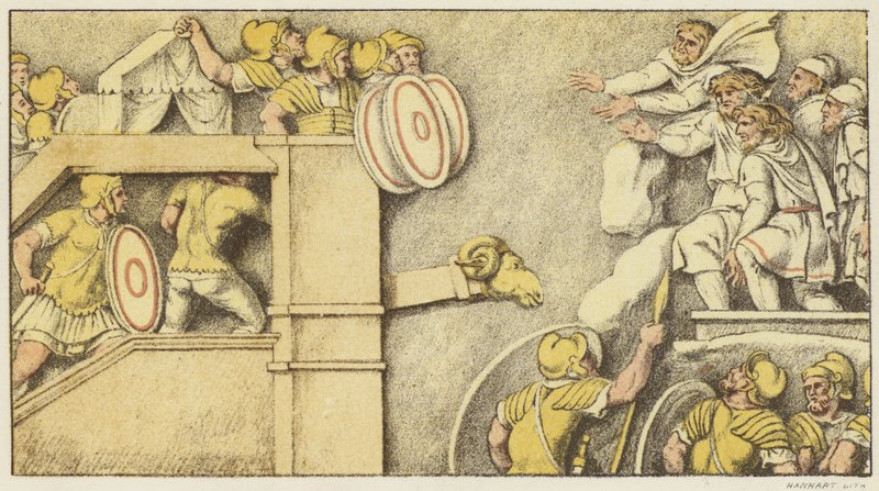The Battering Ram (színes litográfia) alkotó: English School