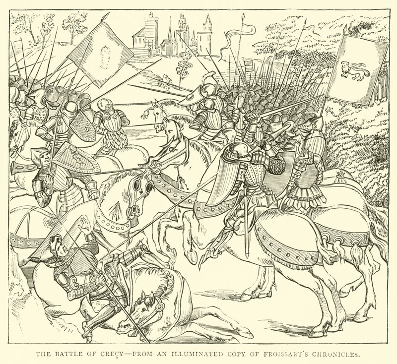 The Battle of Crecy, a Froissarts Chronicles megvilágított példányából alkotó: English School