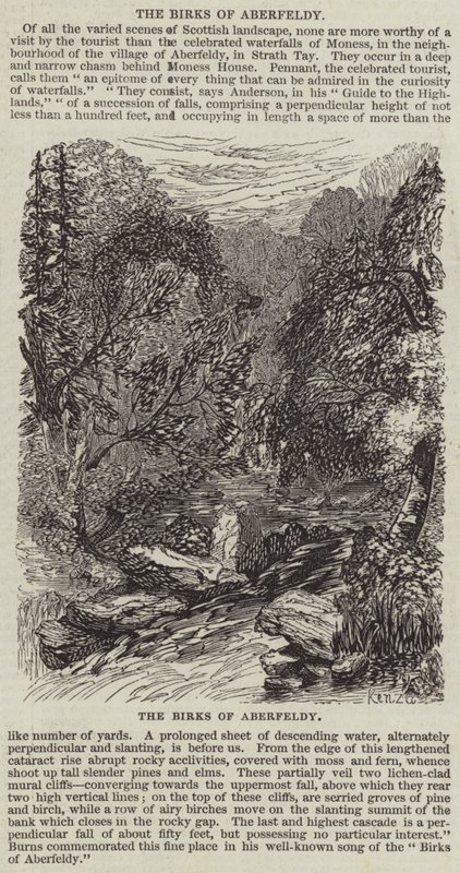 Az Aberfeldy Birks (metszet) alkotó: English School